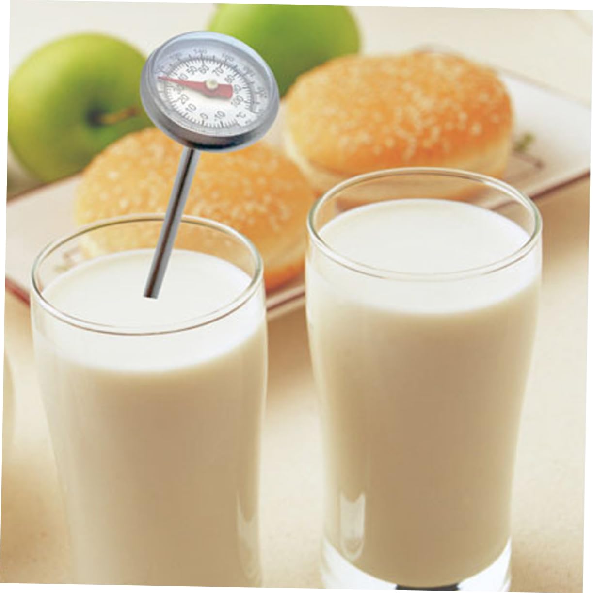 PRETYZOOM Stainless Steel Meat Thermometer with Precision Probe Instant Read Kitchen Thermometer for Cooking BBQ Milk and Coffee for Home Use and Compact Design