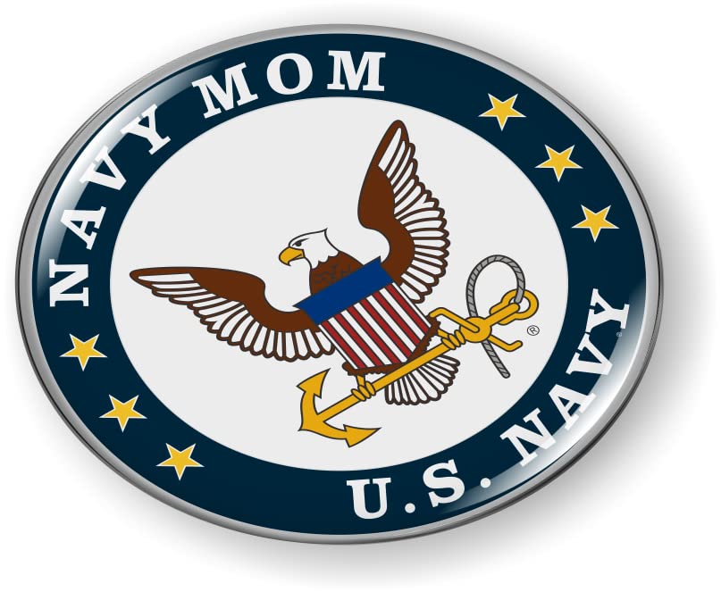 Image of U.S. Navy Mom CAR Emblem Badge Sticker Flexible | Officially Licensed US Navy Product, 3D Domed, made by BestLicensePlateFrames