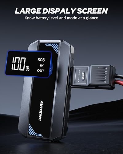 Miniatura 5 de AUTOONE Arrancador de batería de 5800 A, batería portátil para todos los gasolineros de 10 L, caja de salto de 12 V con cable de arranque