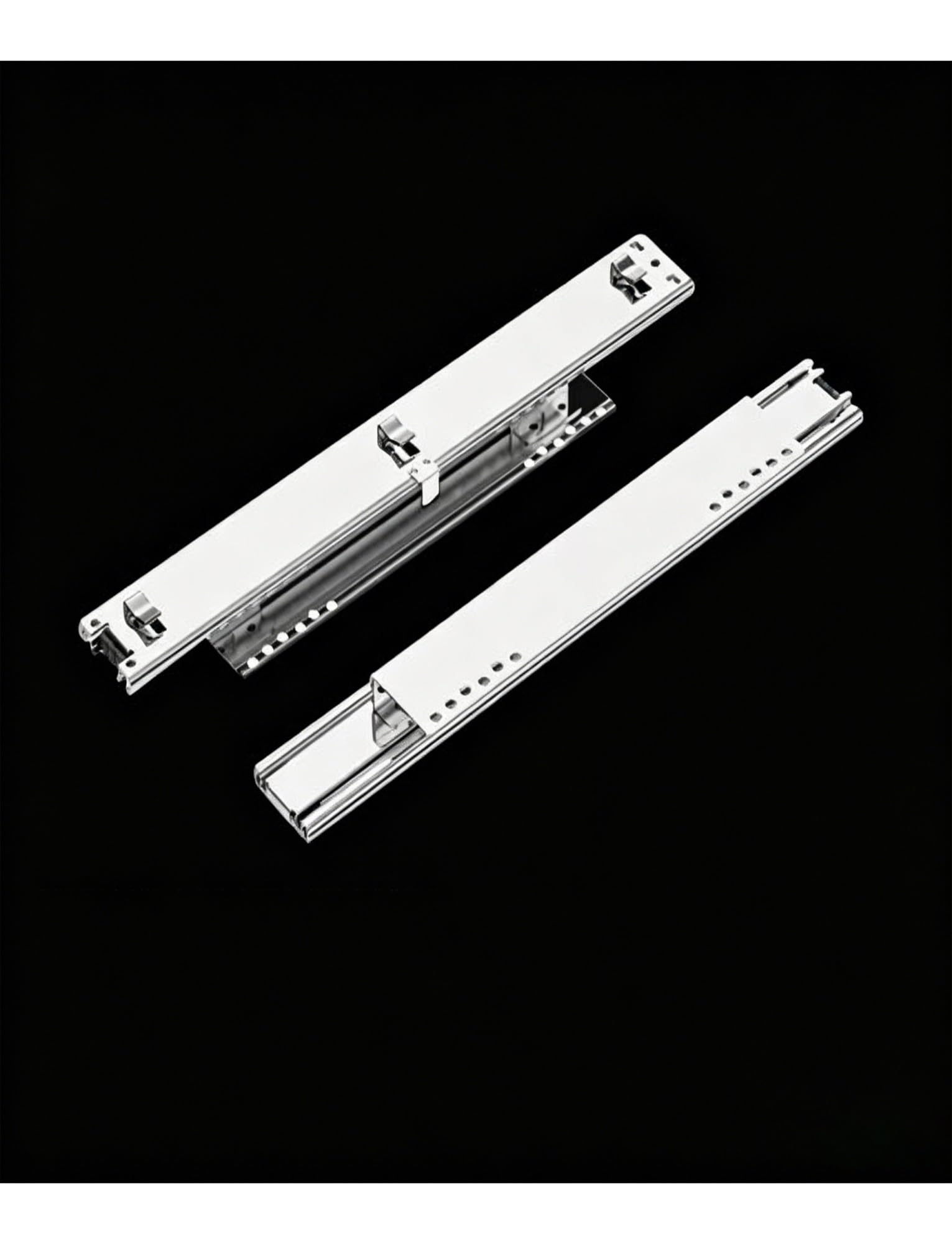 Guías para cajones de Montaje Inferior de Alta Resistencia, guías para cajones de gabinetes de Cocina con Cierre Suave, guías Ocultas de Montaje Inferior para cajones extraíbles, Longitud de