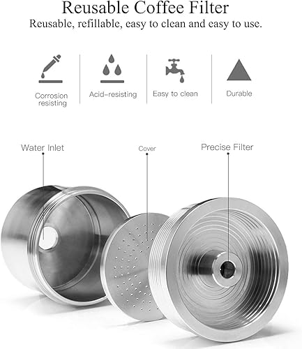 Miniatura 2 de Juego de cápsulas, piezas para cafetera, filtro de café reutilizable de acero inoxidable, filtros de cápsulas de café, accesorios para cafetera illy