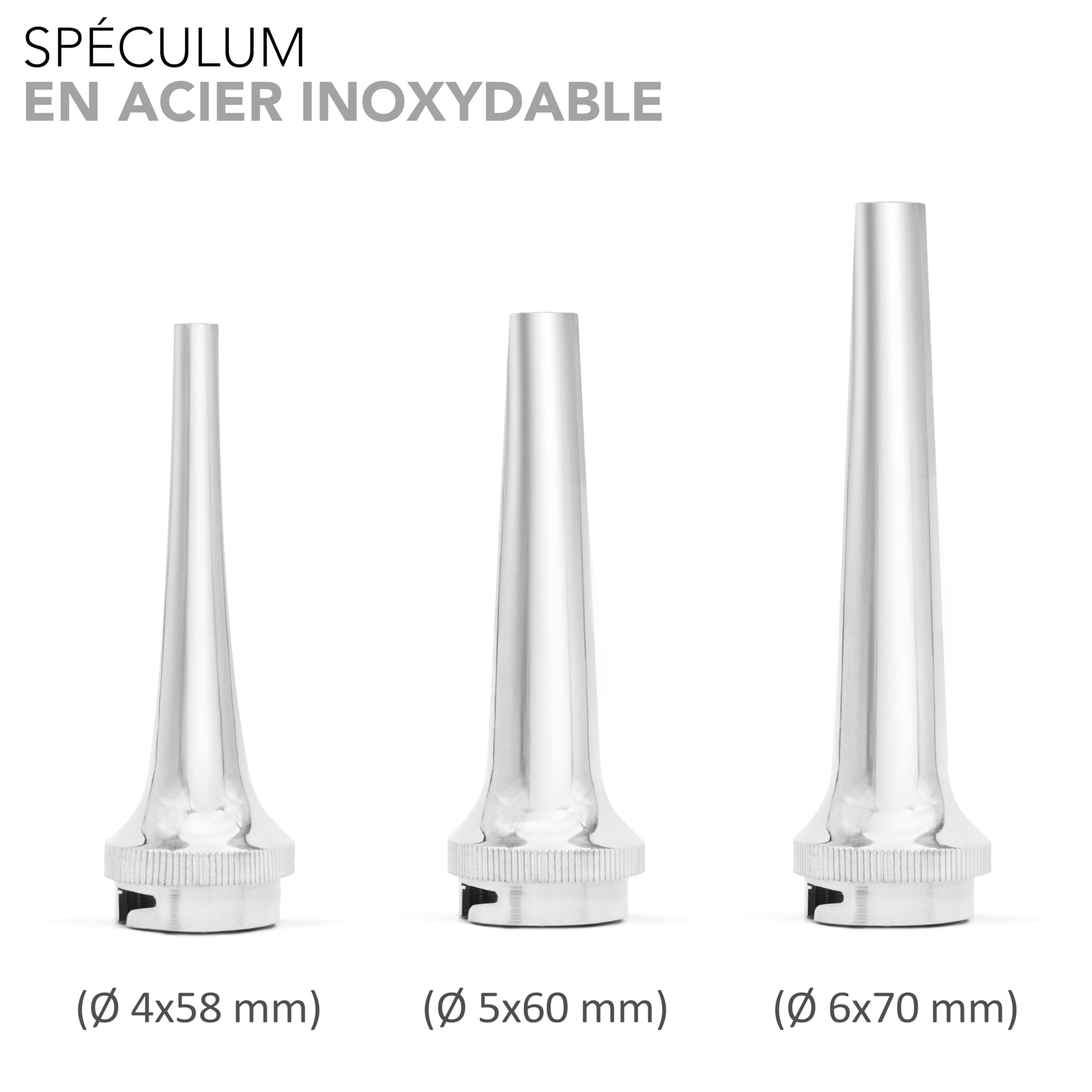 AIESI Otoscope Vétérinaire LED 3V avec 3 Cônes en Acier Inoxydable VETSCOPE