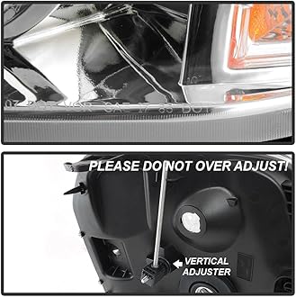 Headlights Assembly for 2007-2014 GMC Yukon SLE SLT Denali Yukon XL 1500 2500,Headlamp Assembly DENALI Style Chrome+Amber Halogen OE Replacement