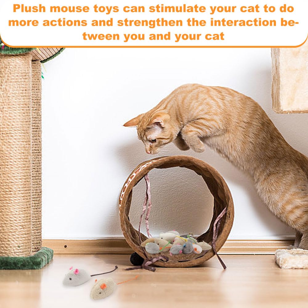 20 Piezas Juguetes paraGatos Ratas Ratones para Gatos de Peluche Ratones de Juguete de Hierba Gatera Juguete de Ratón de Peluche de Gato Interior (Multicolor)