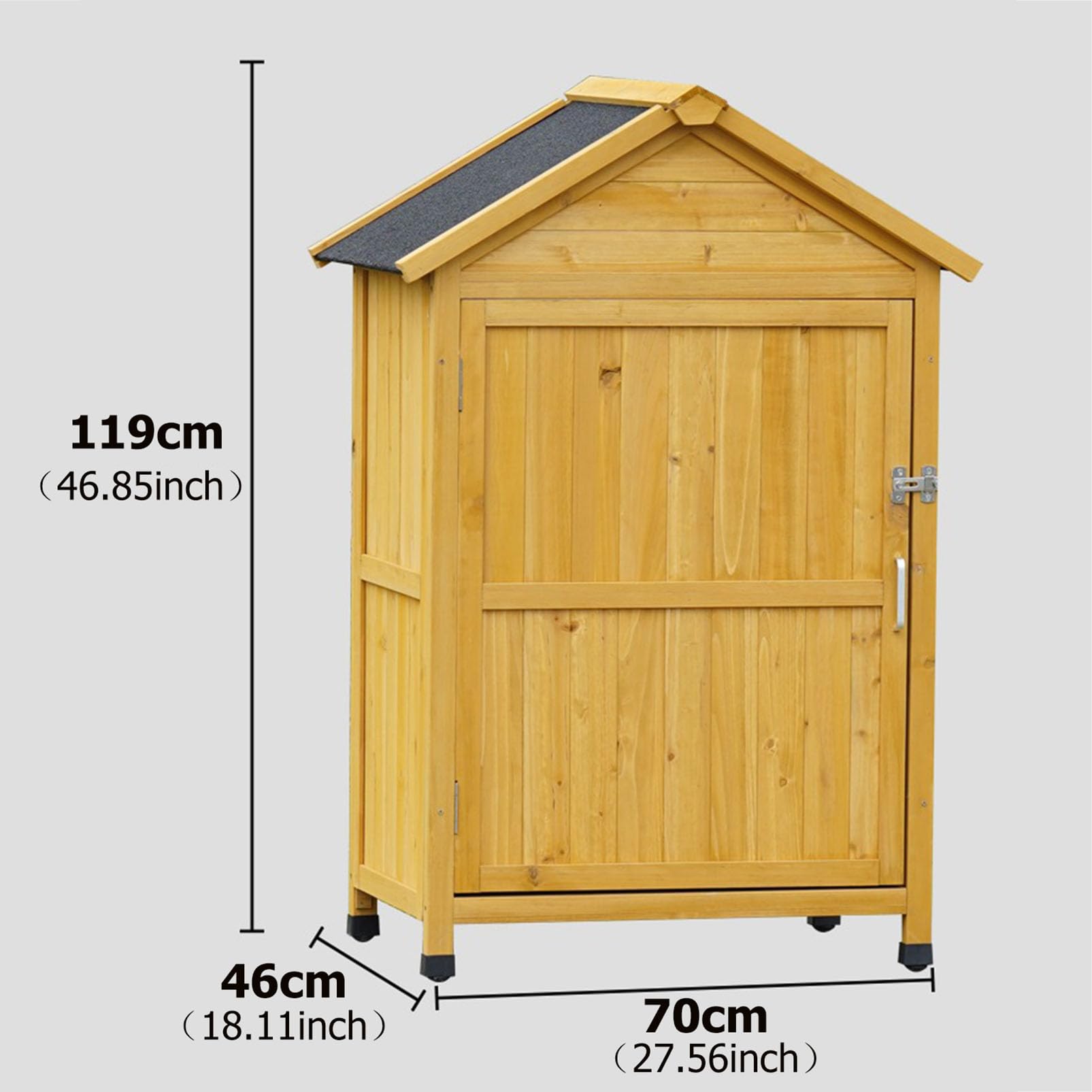 Capanno per Attrezzi da Giardino Capanno per Attrezzi da Giardino in Legno, armadietto per Patio con Ripiani, Organizer per Attrezzi da Giardino Capannoni Impermeabili Tetto Impermeabile