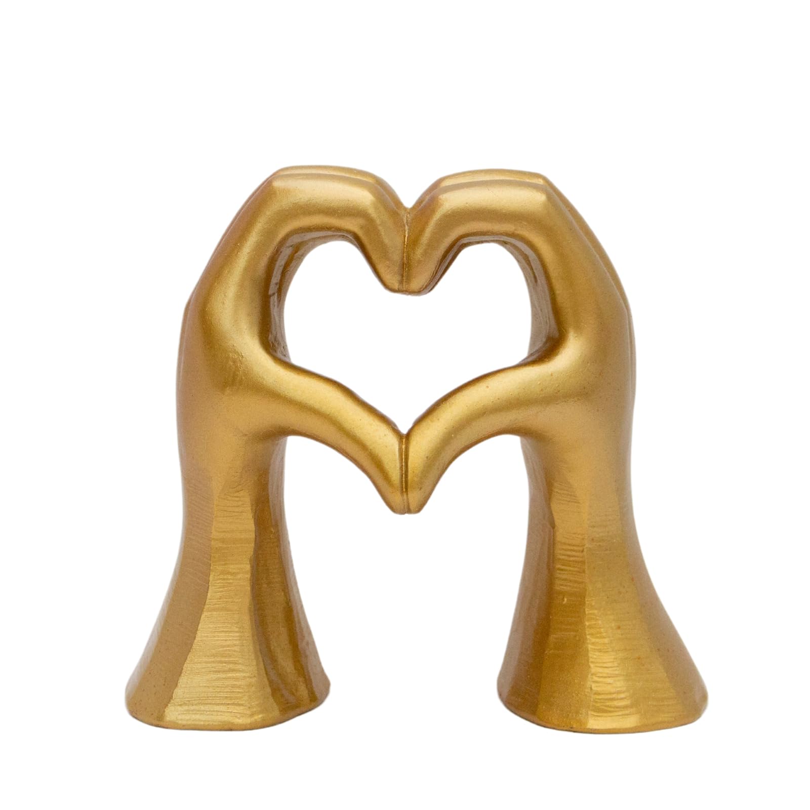 Escultura de manos de corazón para decoración de sala de estar, estatua estética de amor dorado para decoraciones de boda, regalos de despedida de soltera y regalos de cumpleaños