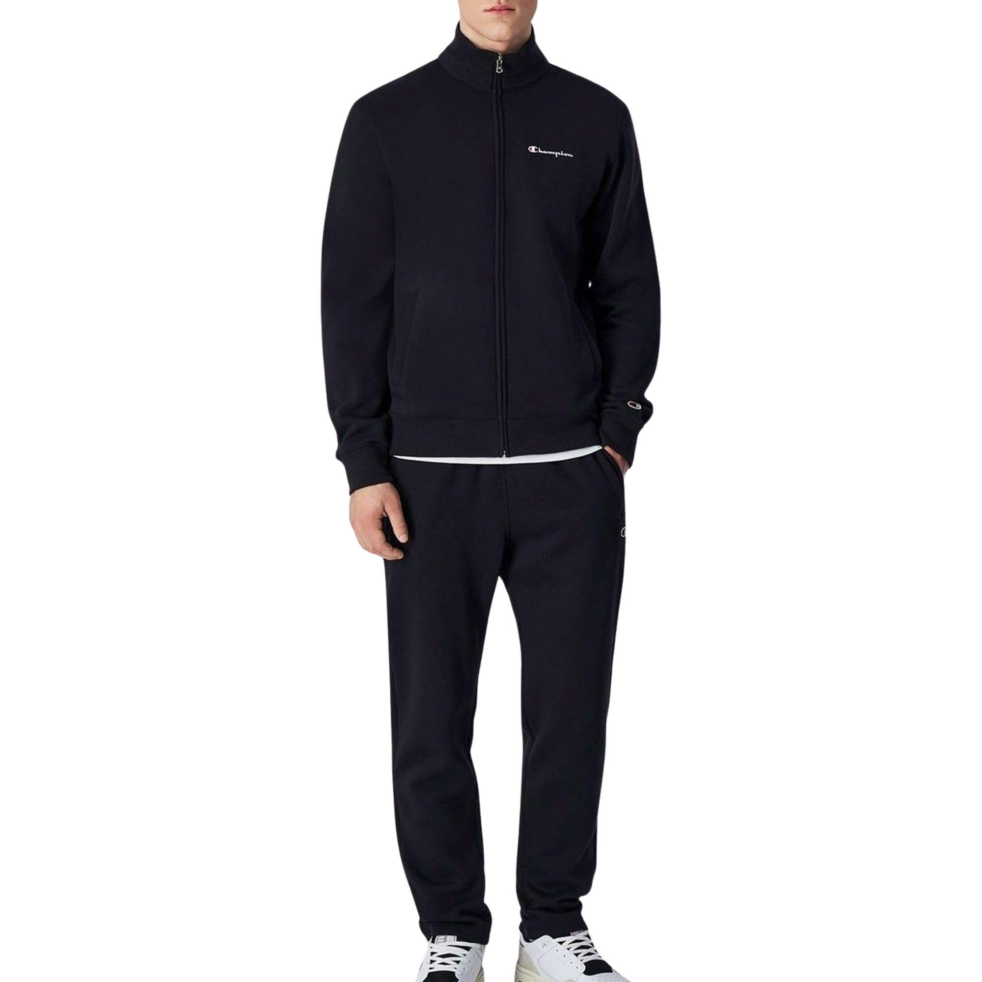 Champion Legacy Herren Micro-Polarfleece-Oberteil mit halbem Reißverschluss, Größe XXL, Schwarz, Schwarz, XXL