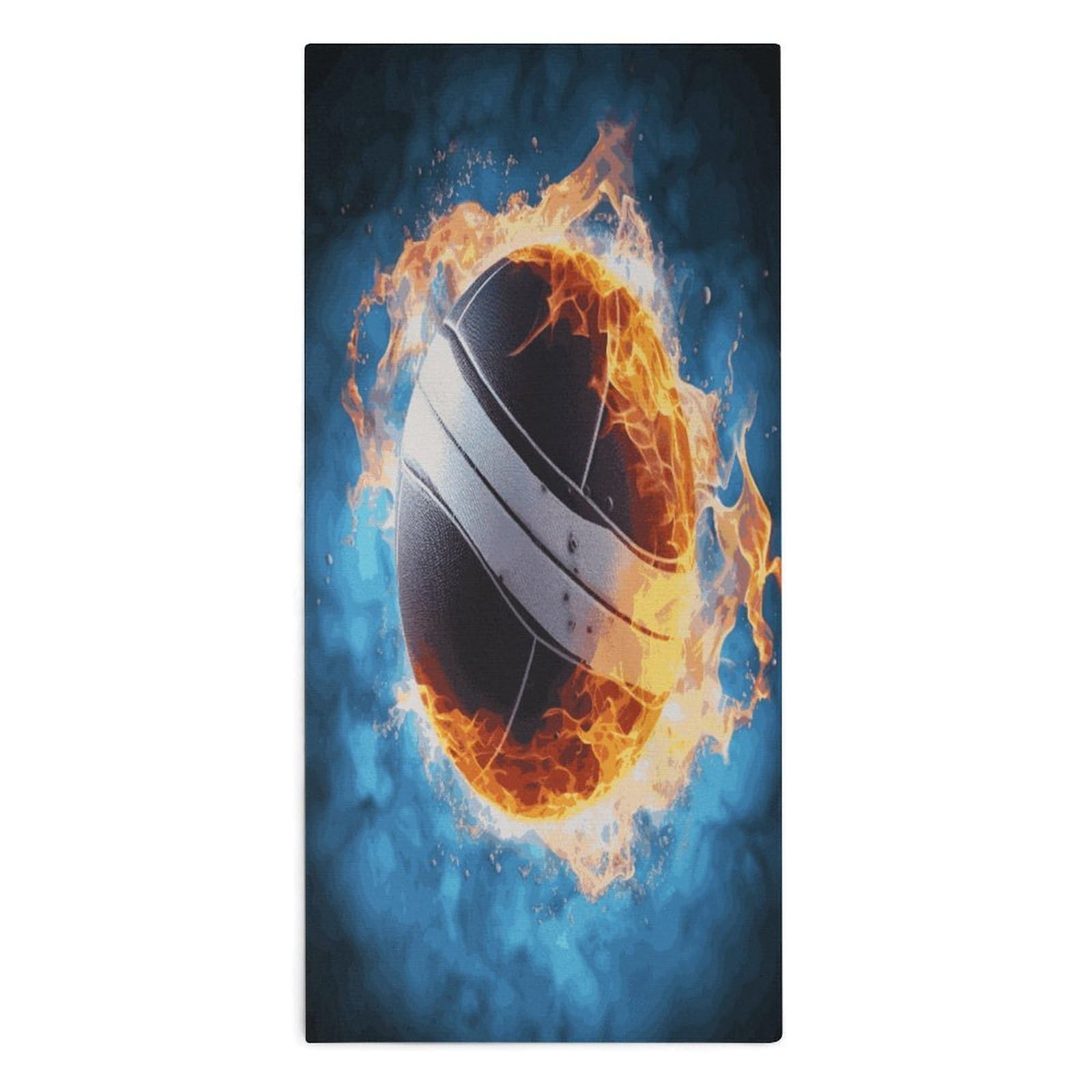 Btcowzrv Style Ice And Fire Volleyball Bath Towel Beach Towels Shower Towel
