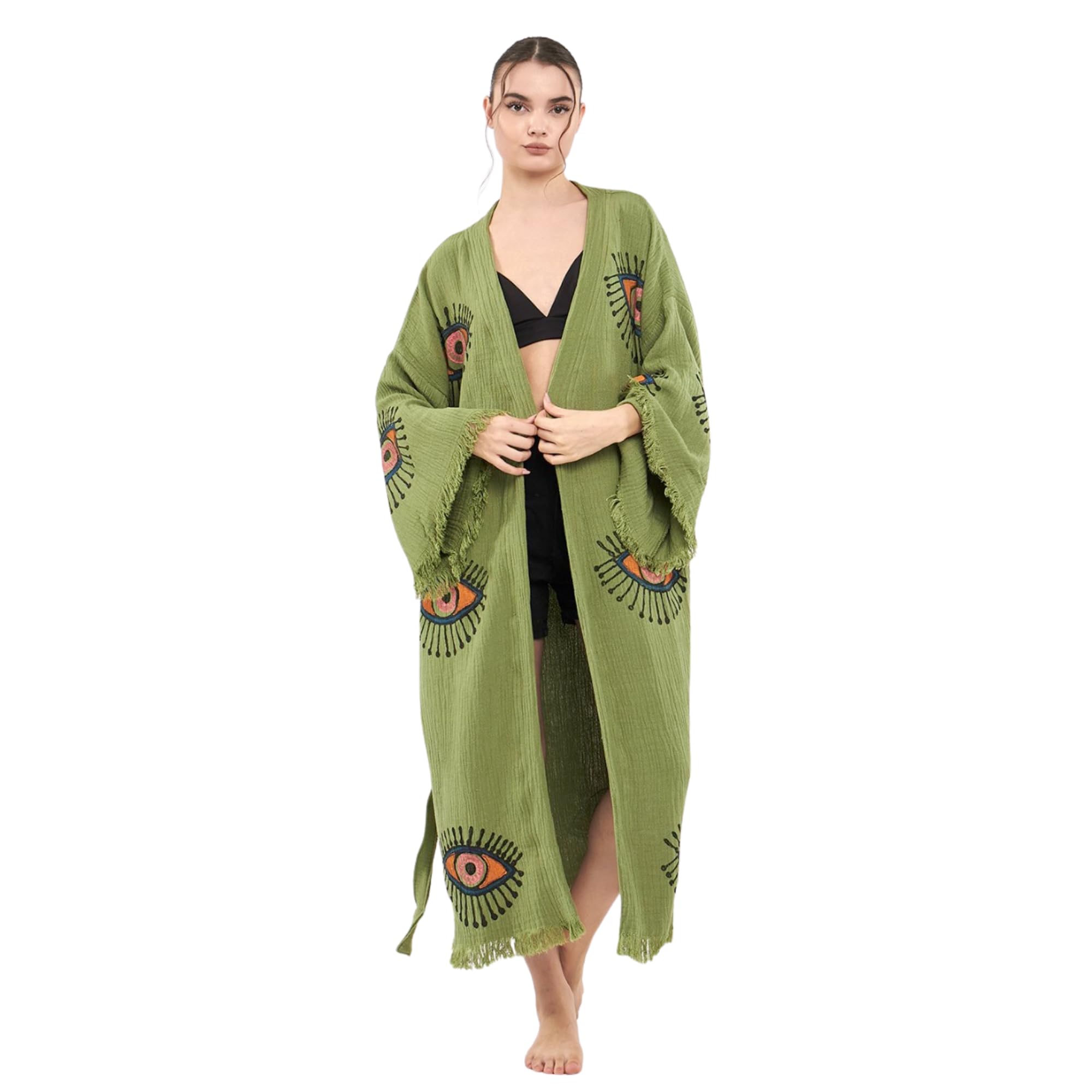 Evil Eye Kimono Robe - Beach Kimono Coverups for Woman
