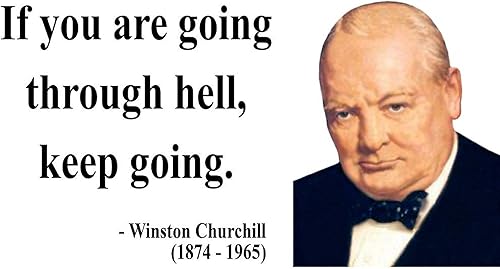 Vista 3 de CafePress Winston Churchill - Taza de café de cerámica, 6 tazas, taza de té, 11 onzas Blanco,Interior blanco y negro.,White/Blue Inside,White/Navy