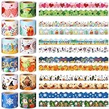 Geyee 12 Rolls 394 ft Holiday Bulletin Board Borders Seasonal Bulletin Board Decorations Fall Pumpkin Halloween Thanksgiving Trim for School Classroom Wall Decor(Classic)