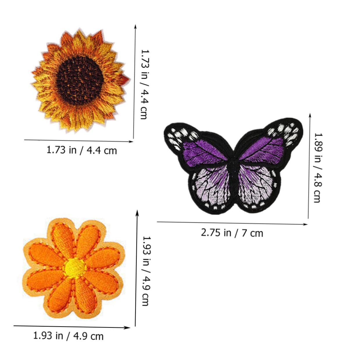 STOBOK 126stücke Teiliges Bunter Bestickter Blumen Und Schmetterlings-patches -bügelflicken Für Kleidung Taschen Und Accessoires Zum Verzieren Und Reparieren