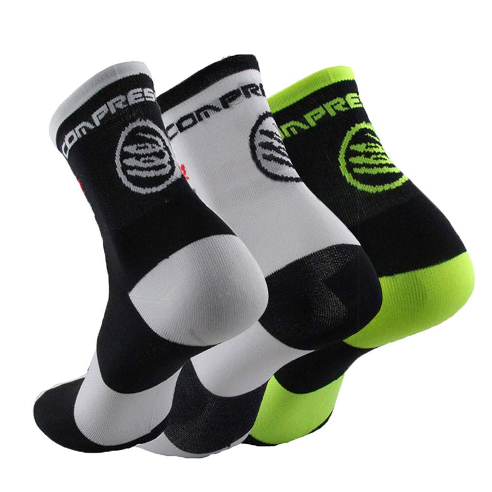 XcompressionUnisex Breathable Sport Socks Men's Cycling and Running Compression Socks Sizes 6-11
