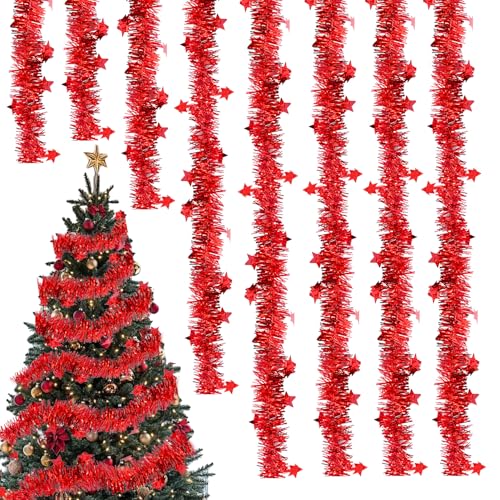 8 Stück Weihnachten Lametta Girlande,Christmas Garland Girlande...