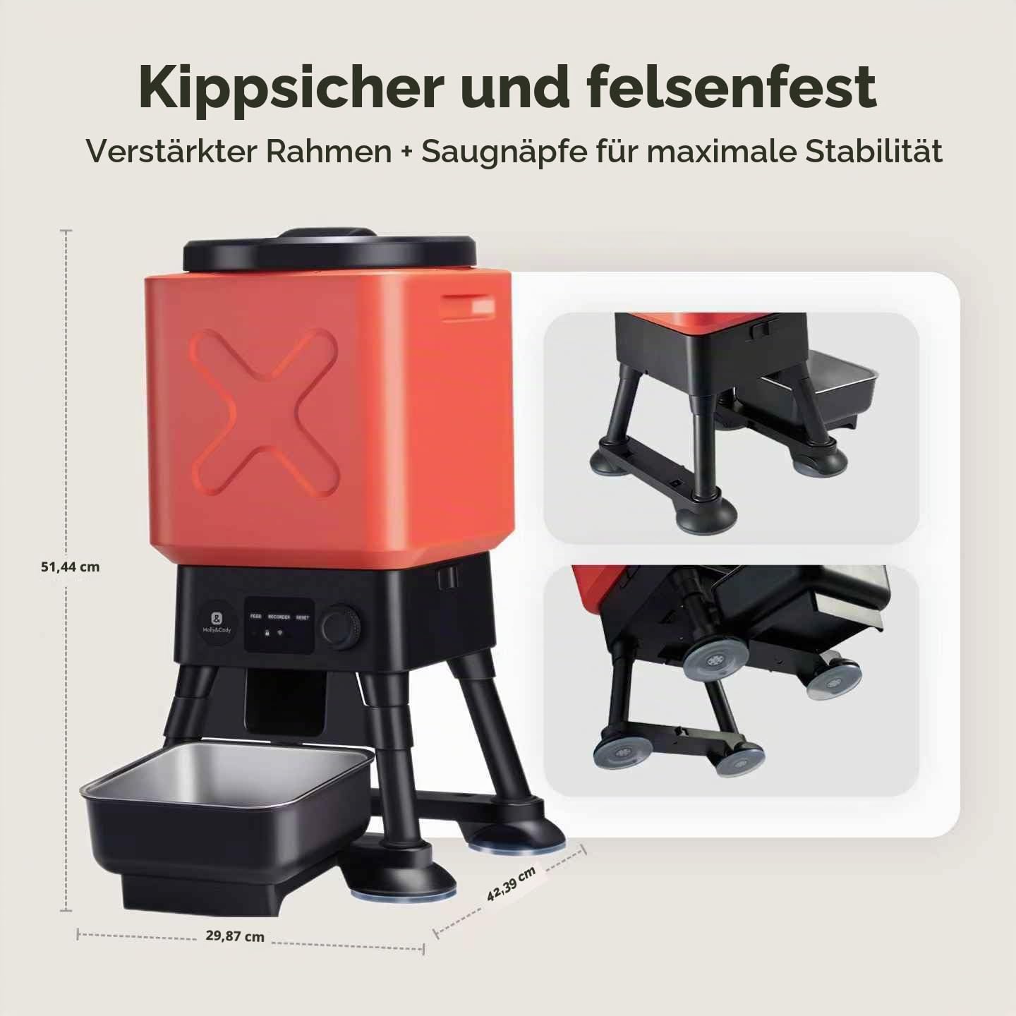 14L Automatischer Hundefutterautomat für große Rassen – Extra große Kapazität, Anti-Blockade, zeitgesteuerter automatischer Hundefutterspender, Dual-Stromversorgung, Edelstahl-Napf