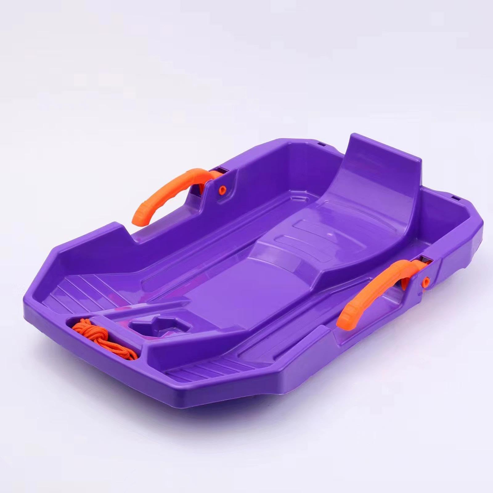 TISHITA Luge pour Enfant Sled de Descente Toboggan avec Freins Corde de Traction en PP Résistant Adapté à L'Utilisation par Les Enfants pour Le Jeu d'hiver Le, Violet