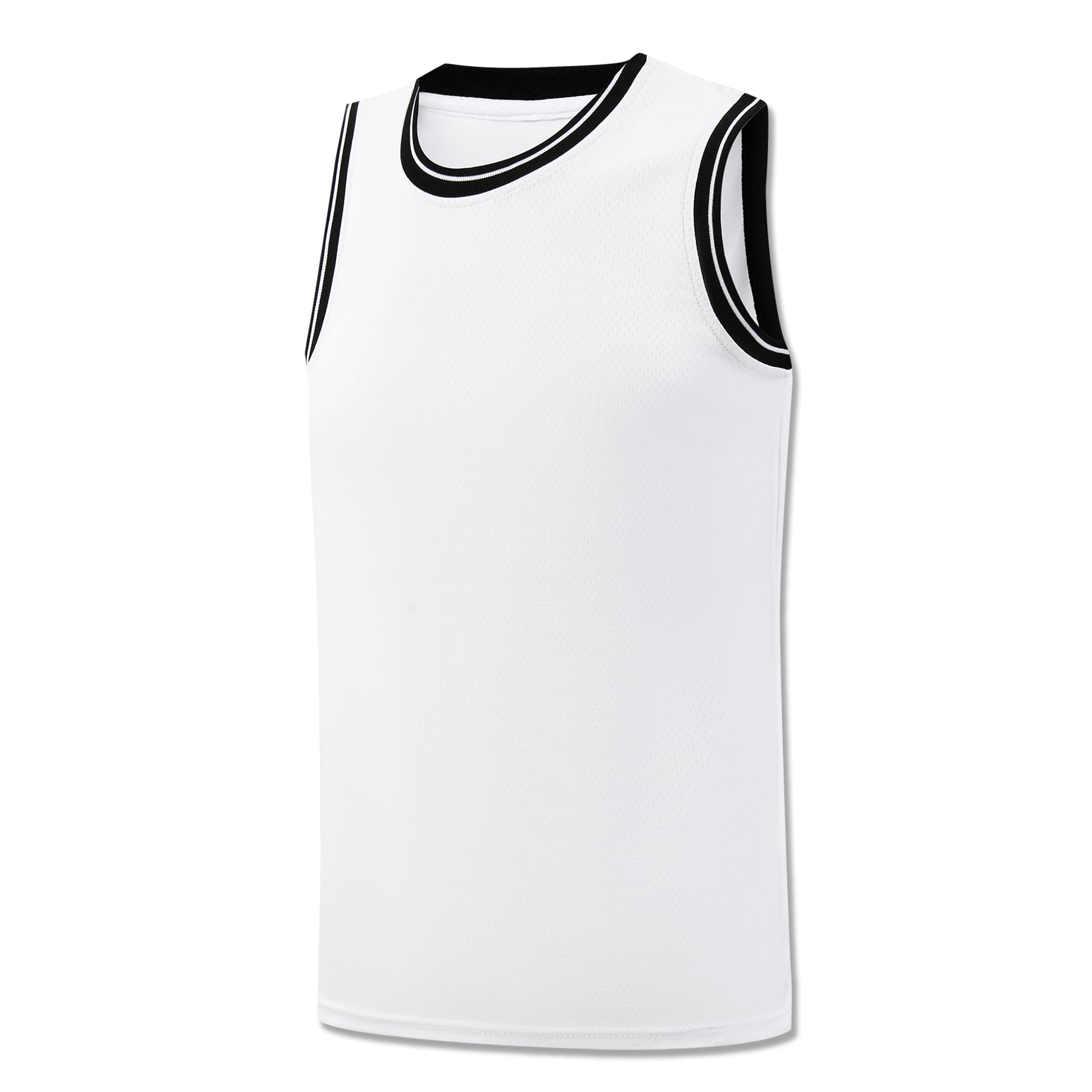 Repawu Youth Blank Basketball Jersey,Boy's Mesh Athletic Basketball Shirts,Blank Basketball Jerseys for Kids XS-XL (US, Alpha, Small, Regular, White)