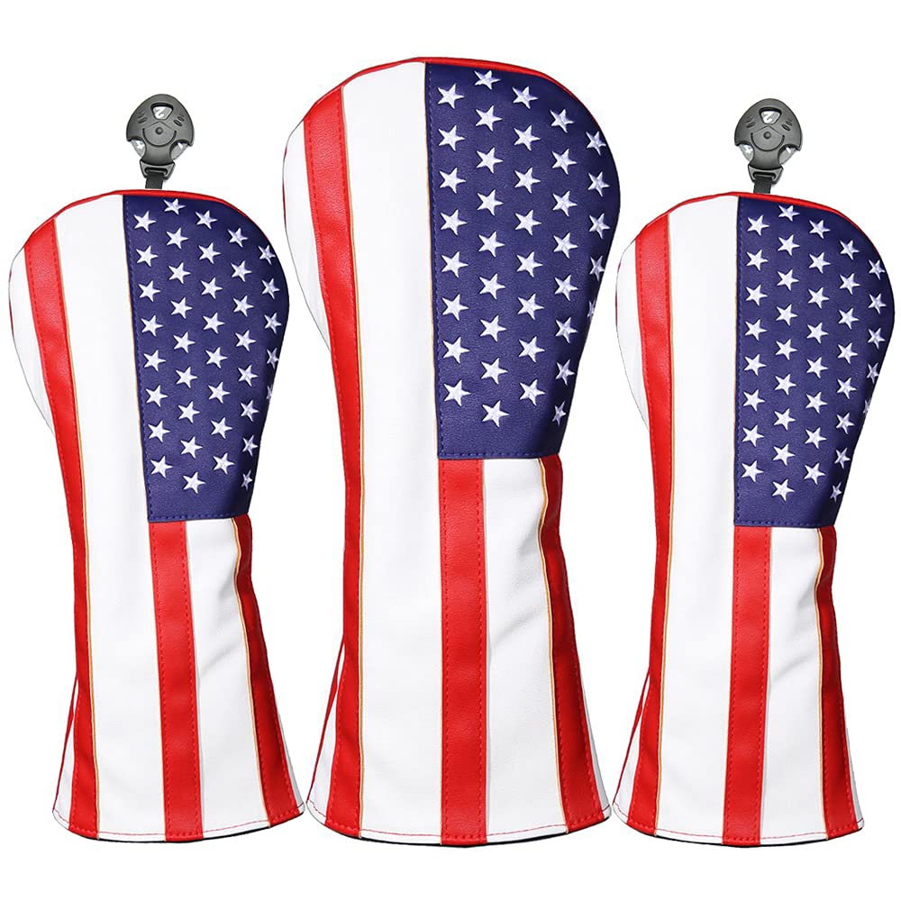 Fundas para cabeza de golf de Estados Unidos para conductor y maderas Fairway de cuero