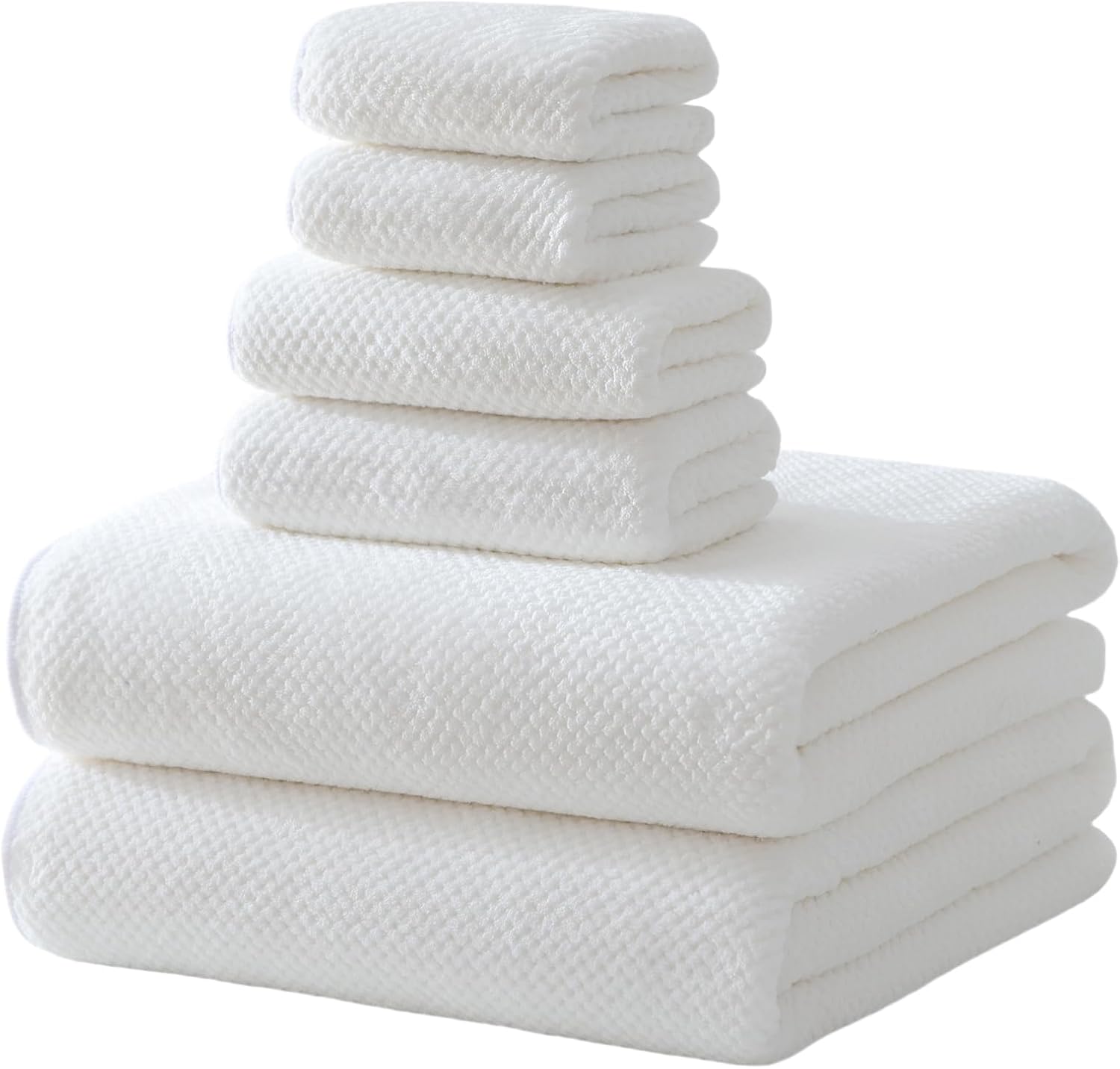 30×60 Inches Extra Large Bath Towels Set Super Soft Absorbent Luxury Microfiber Towels for Bathroom (White, 6PCS) 30×60 Inches Extra Large Bath Towels Set Super Soft Absorbent Luxury Microfiber Towels for Bathroom (White, 6PCS)