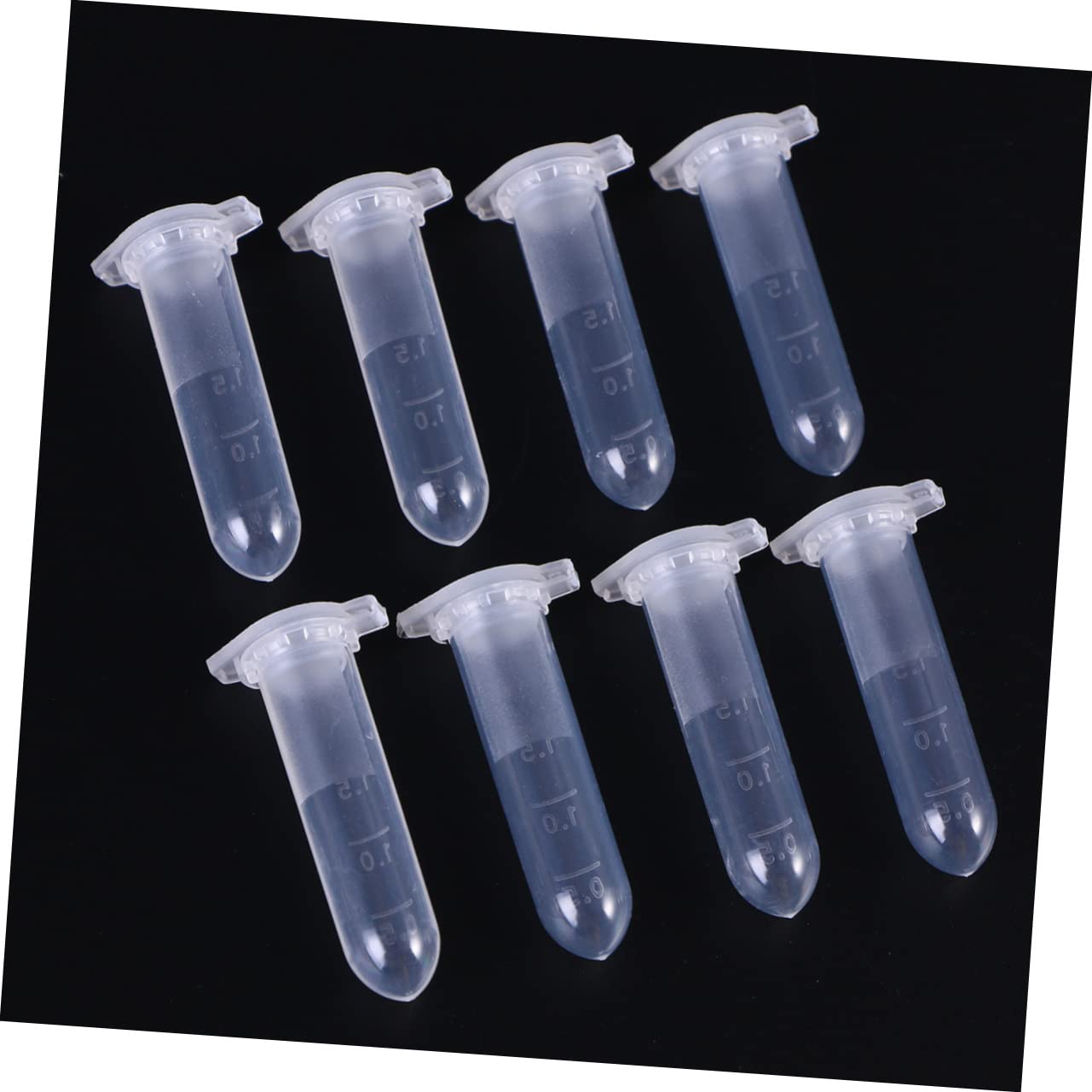 Tubo de Microcentrífuga de 2ml, Base Redonda, Tapa Flexible, Plástico Transparente, 1000 Piezas para Laboratorio
