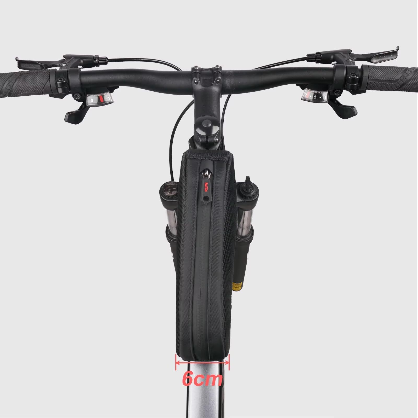 ROTTO Oberrohrtasche Fahrrad 1,5 L für MTB Rennrad Schwarz