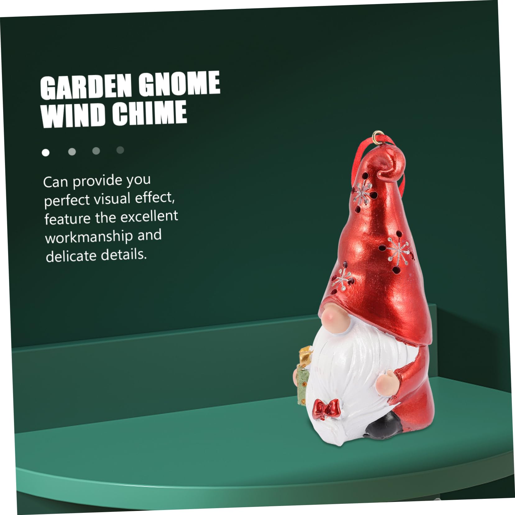 IMIKEYA 4 Stück Dekorative Lichter weihnachtsdeko für den einzug weinachtsgeschenk beleuchtete Gnomenstatue Weihnachtsfeierdekorationen Weihnachtszwerg Keramikornamente rot
