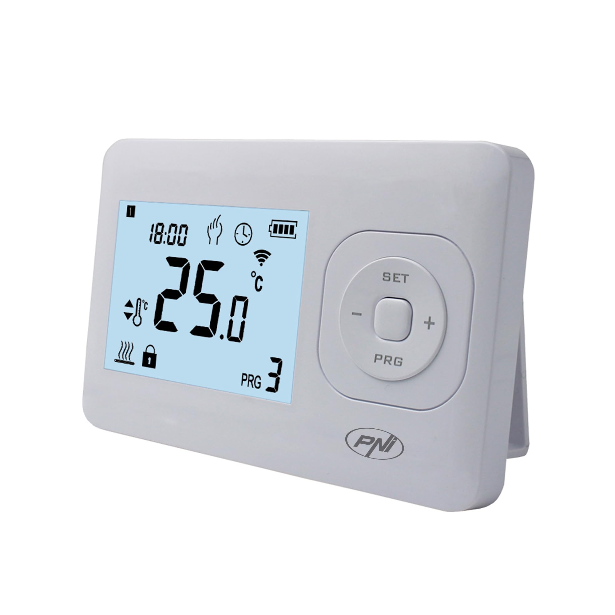 Thermostat sans Fil PNI CT62 pour systèmes de Chauffage, Affichage Lumineux, programmes journaliers