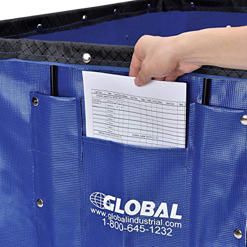 Carro industrial de cesta de vinilo, 16 bushels, azul miniatura 3