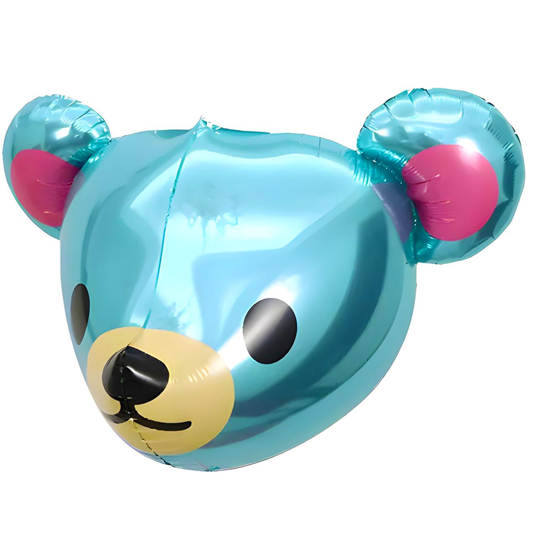 Foil Balloon Animal, Bear Blue, Approx. 59 x 58 cm - Perfect for Children's Birthdays, Parties, Decorations, Gifts - High-Quality, Durable and Reusable Helium Balloon in Animal Shape