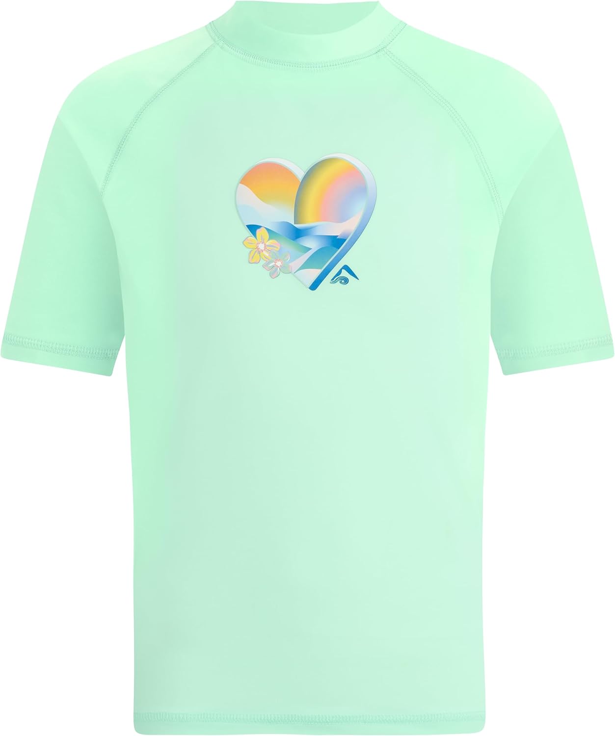 Kanu Surf Girls' Jade Rash Guard UPF 50+ Sun Protection Short Sleeve Swim Shirt 4T Fiona Ice Green