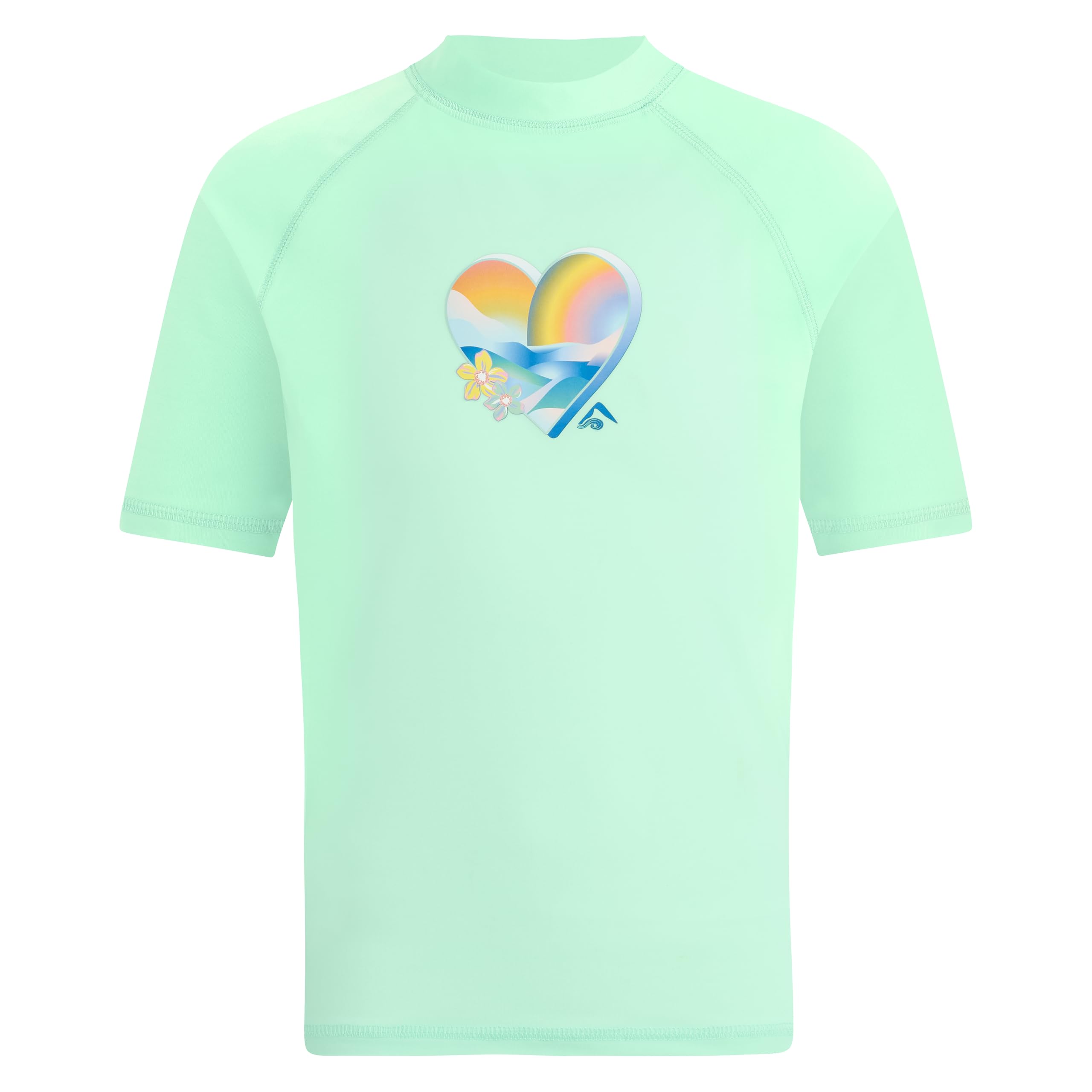 Kanu Surf Girls' Jade Rash Guard UPF 50+ Sun Protection Short Sleeve Swim Shirt