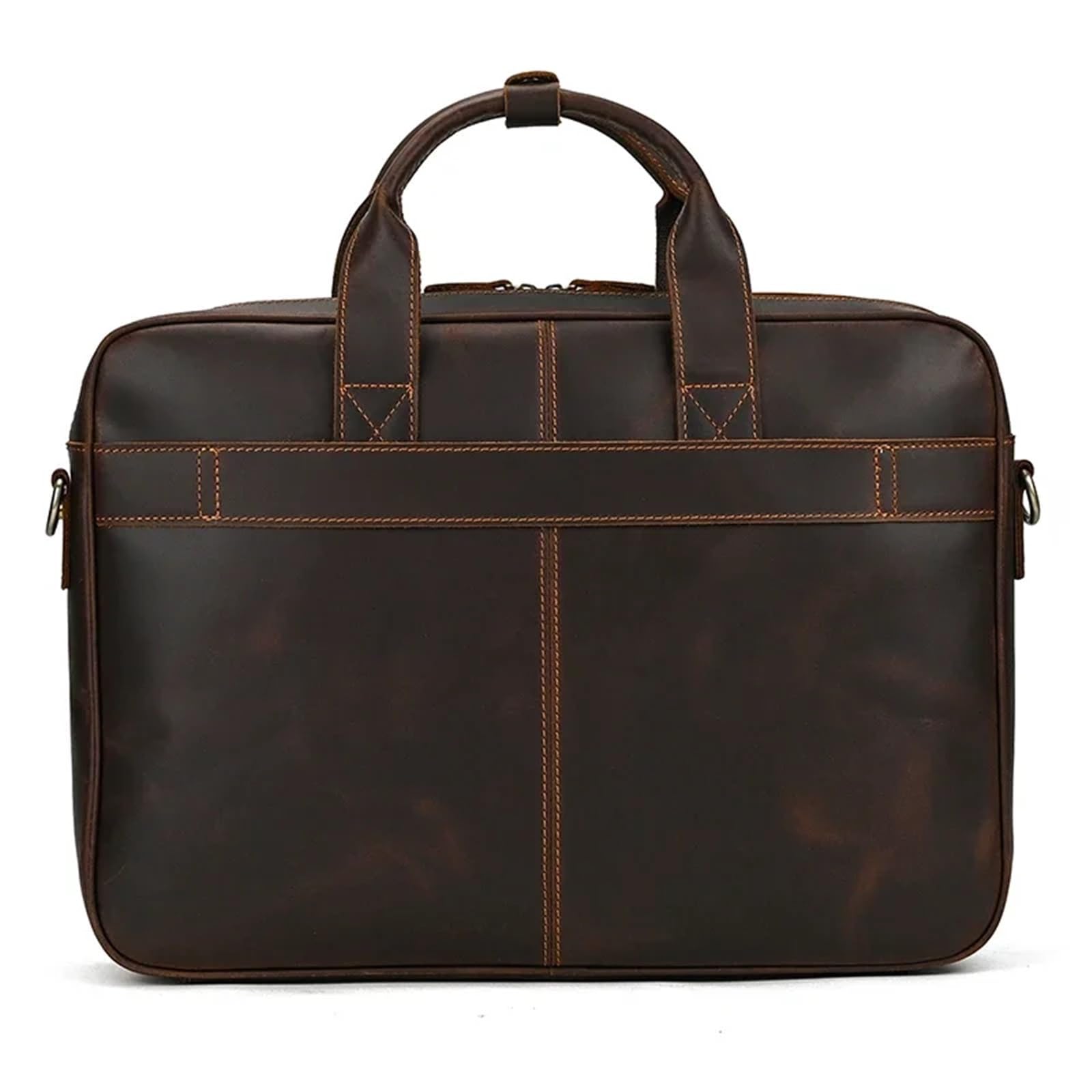 Maletines Bolso de negocios 17,3" piel auténtica for portátil, bolso hombro gran capacidad, maletín trabajo for hombre