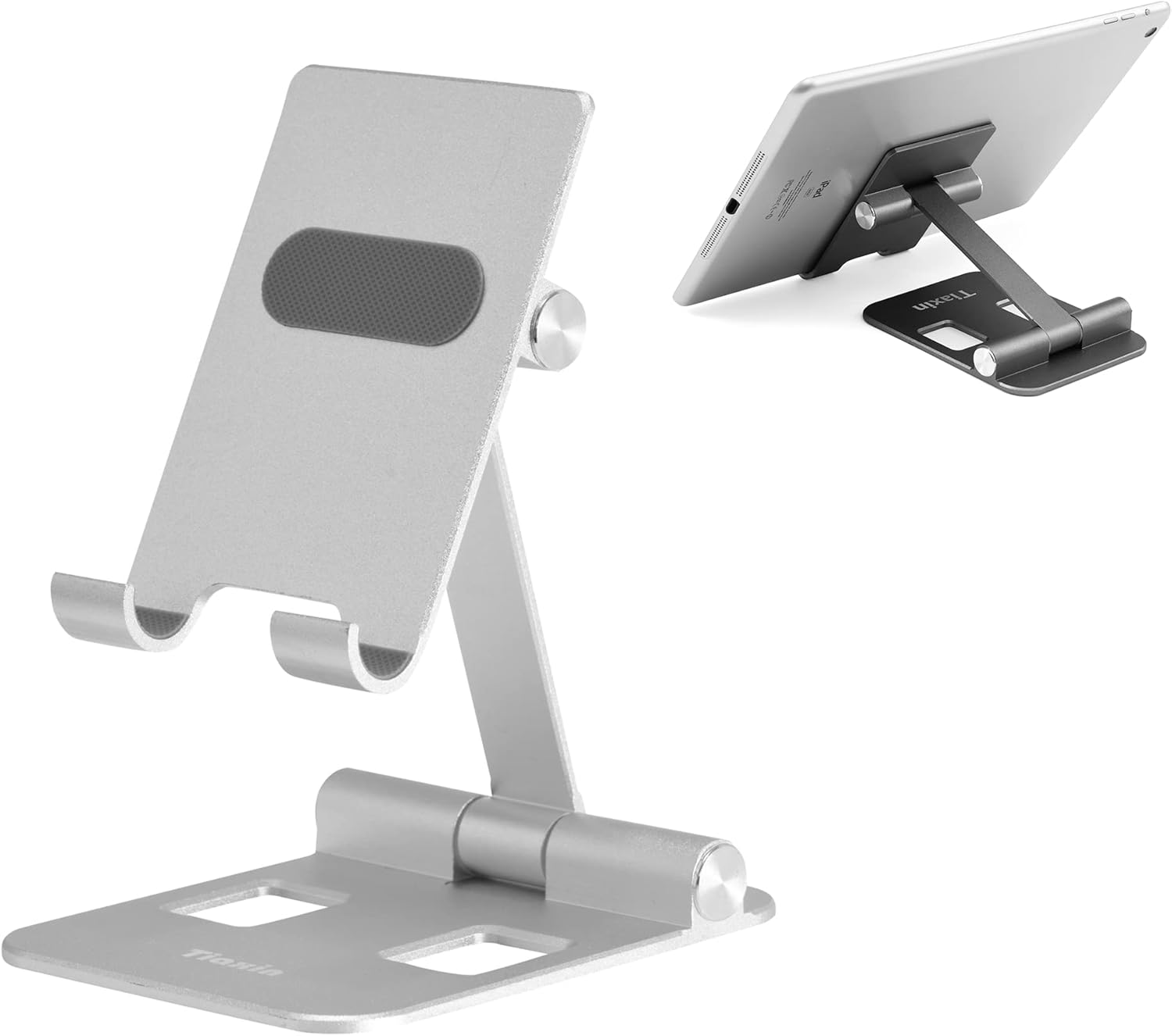 Tablet Stand, Adjustable Phone Holder, Foldable HeavyDuty