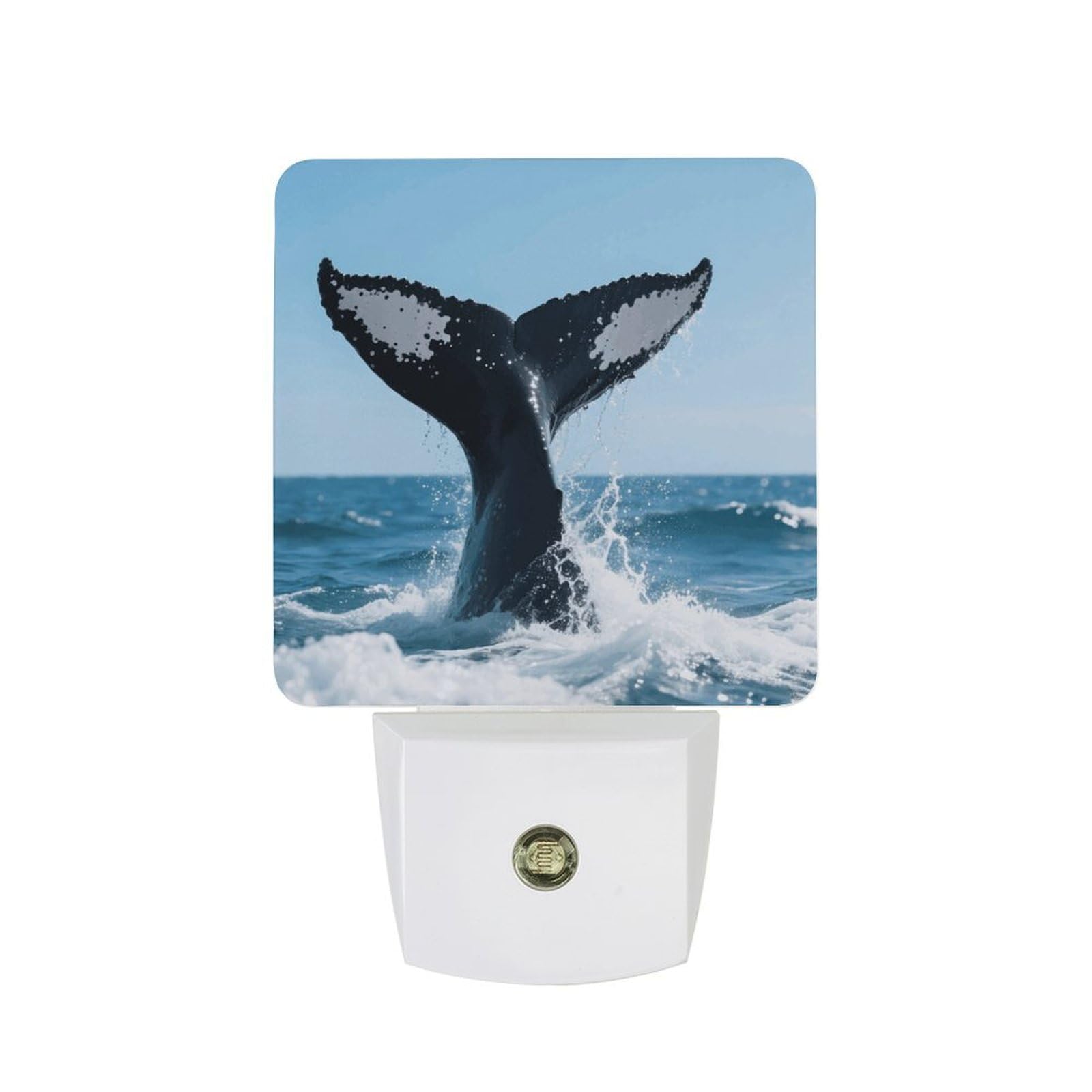FodPand Night Light Plug Into Wall with Dusk to Dawn Sensor 0.5w Modern LED Whale Tail Plug in Night Lamp Warm White Glow Nightlight for Bedroom Hallway Kitchen Bathroom Stairs Corridor