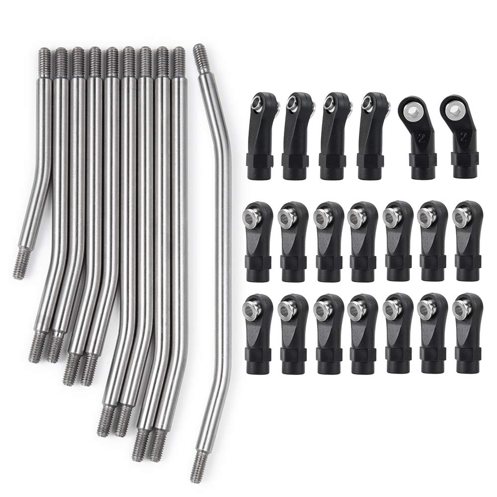 XUNJIAJIE Stainless Steel Link Rod Linkage 313 mm Wheelbase for Axial SCX10 II 90046 1/10 Crawler Car Upgrade Accessories - Image 4