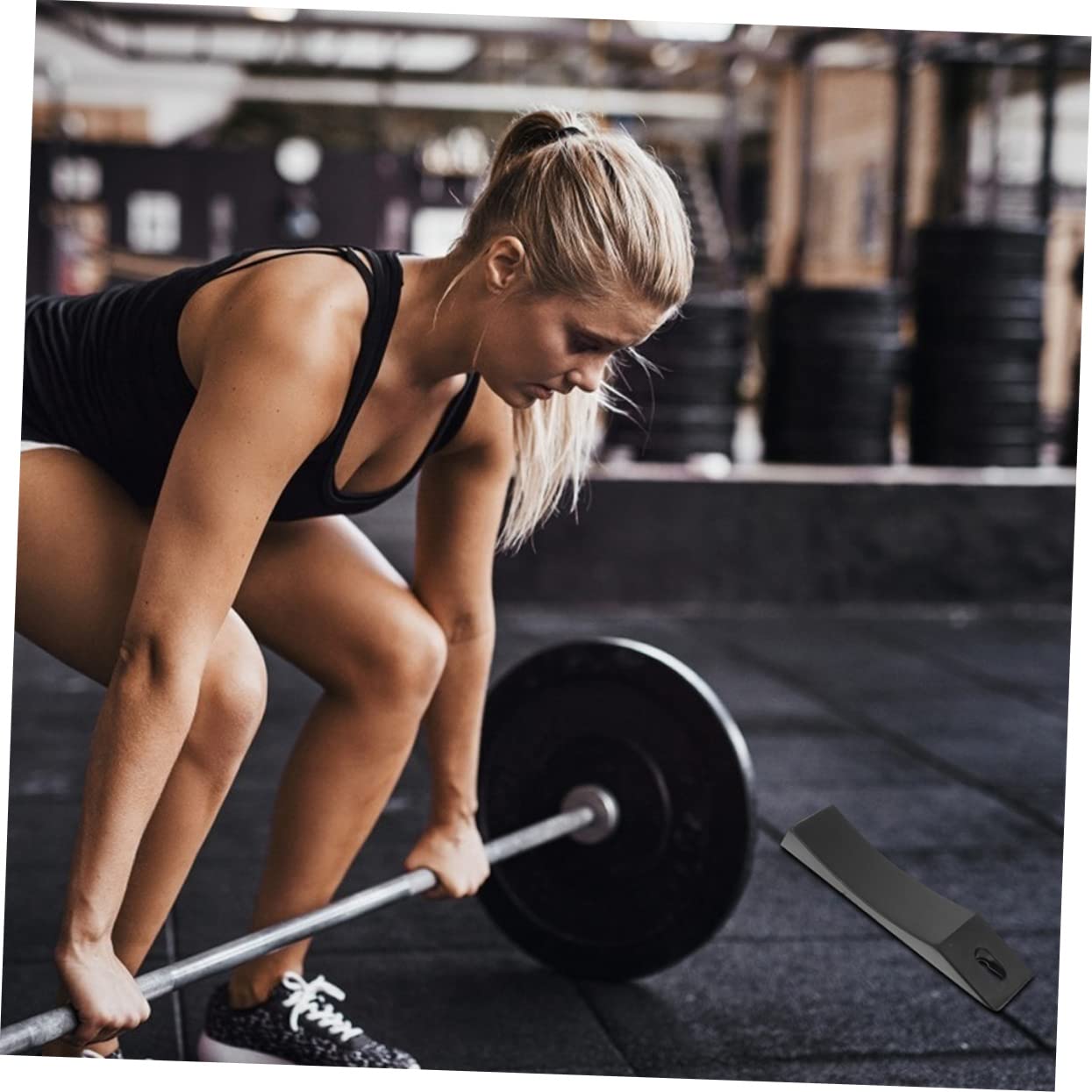 ifundom Coppia di Pad in Silicone Nero per Bilanciere, Protezione Resistente per Deadlift Alta capacità di Carico e Rapido Recupero, Accessori per Power-Lifting