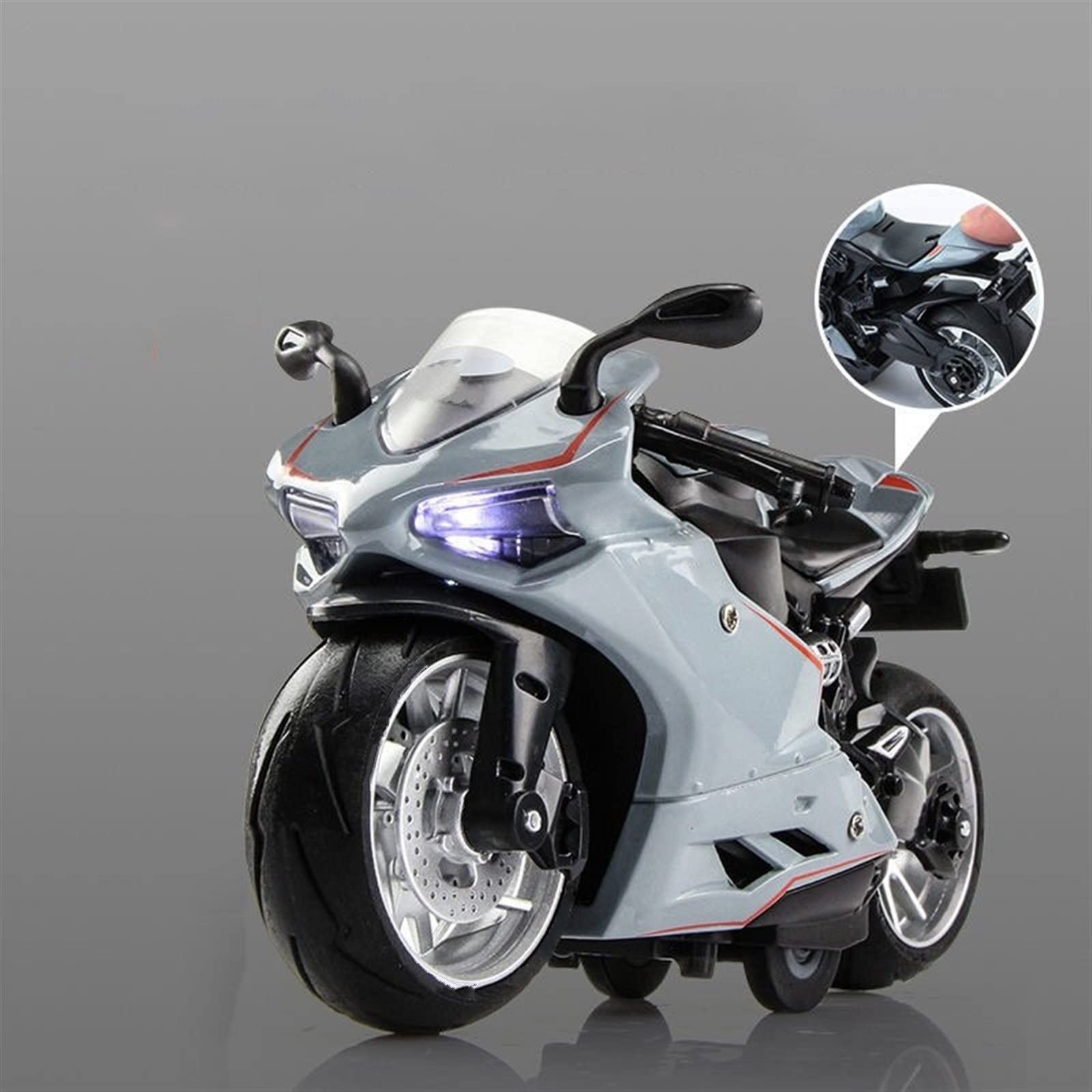 Moto de Juguete Modelo De Motocicleta, Luz Y Efecto Sonido, Coche Fundido A Presión, Juguetes para Niños, Regalo Cumpleaños, para, Escala 1:12, Aleación | Orange