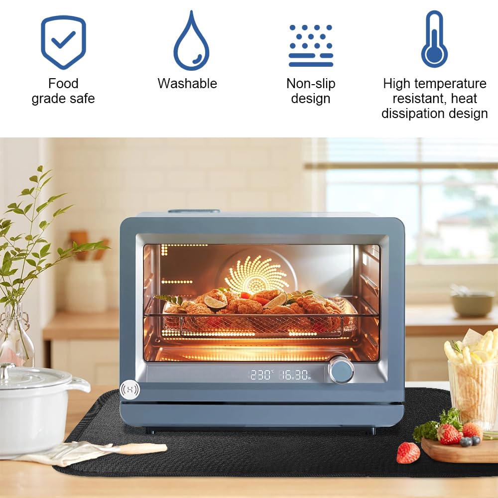 Tapis Air Fryer Tapis Résistant à La Chaleur, Tapis Résistant à La Chaleur Pour Friteuse à Air, Tapis En Silicone Ignifuge 60 X 40 Cm Pour Plans De Travail De Cuisine, Protecteur
