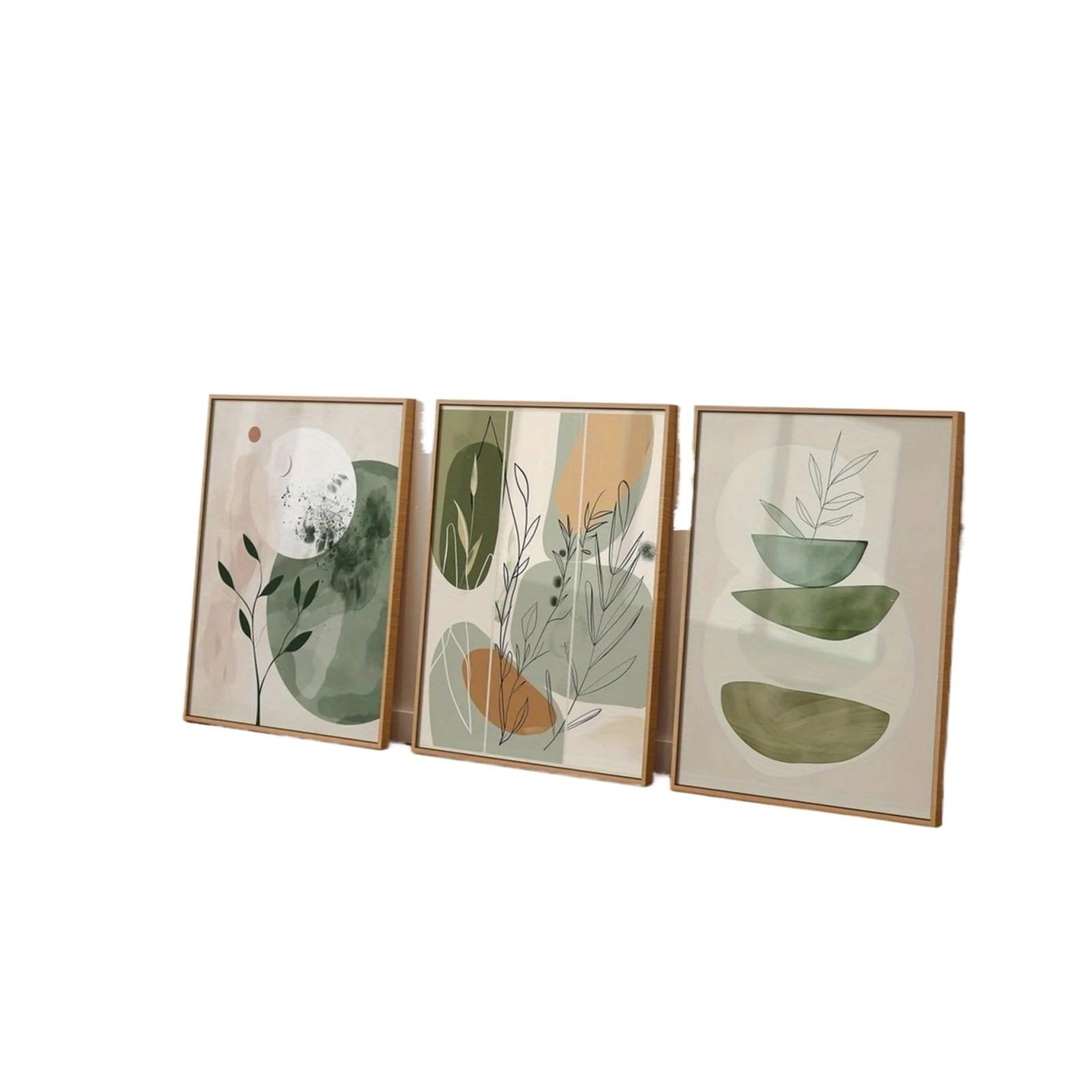 Graiting 3pcs Botanical Art Print Floral Wall Decor Earth Tone Posters Unframed Poster For Living Room(30x40cm Unframe)
