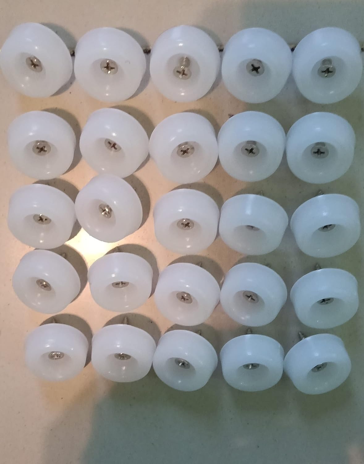 Sky Craft Plastic End Cap/Pad/Buffer/Bush (Pack of 25 no's) with self Tapping SS Screws Suitable for Furniture Base Protection Available in White Color