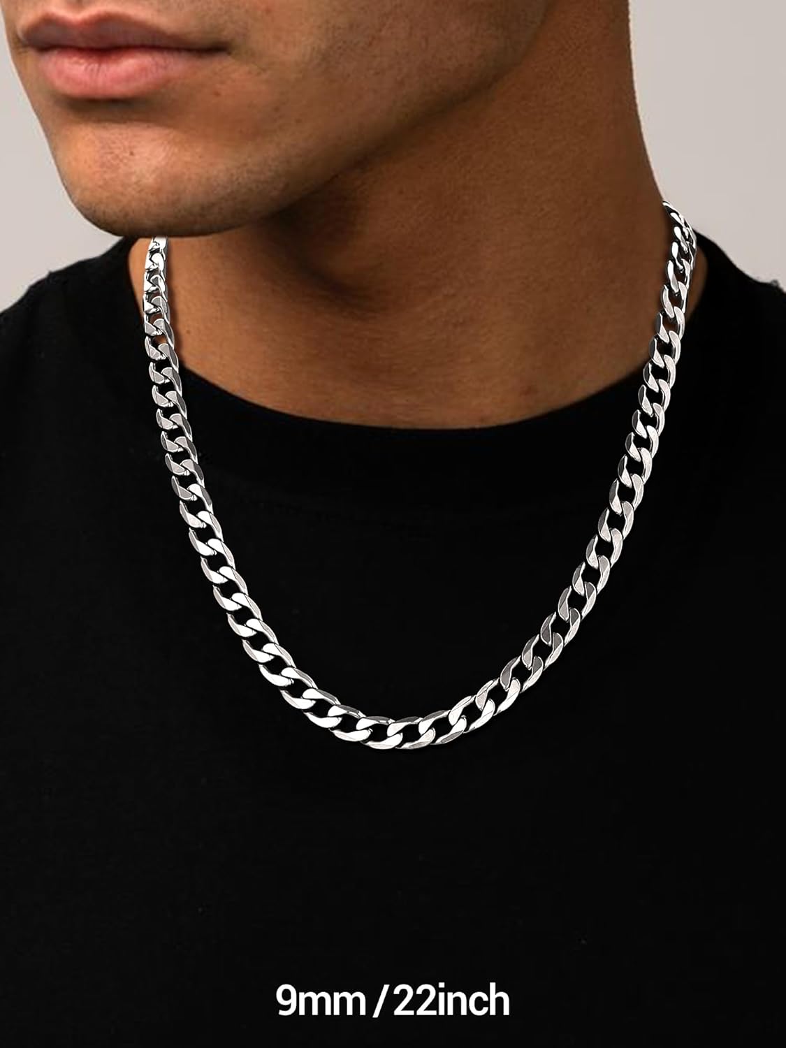 PROSTEEL 316L Stainless Steel Cuban Link Chain Necklaces for Men, Black/18K Gold Plated, Hypoallergenic Jewelry, 4mm-13mm, 14"-30", Come with Box - Image 3
