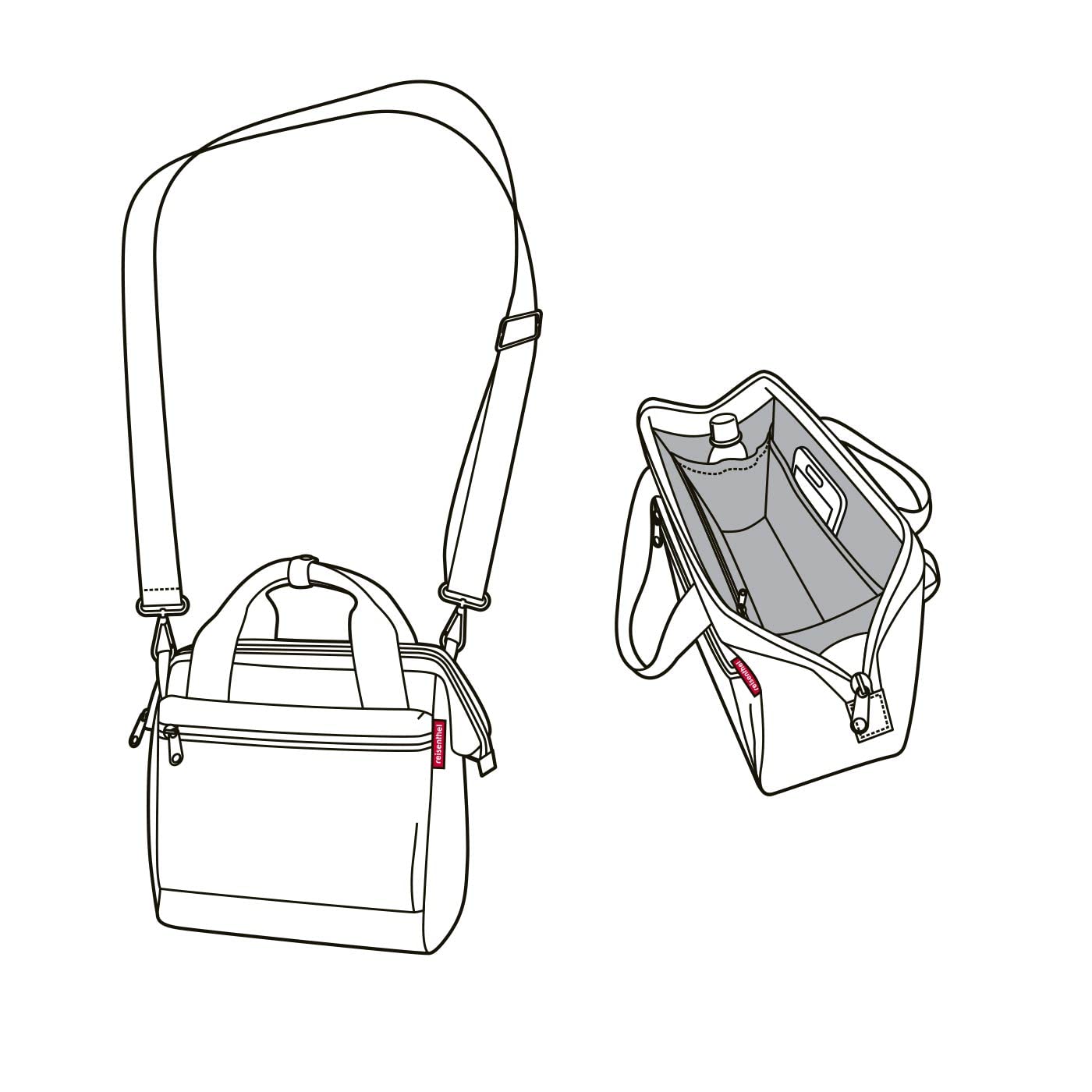 reisenthel allrounder cross in Twist Silber – Kleine Crossbody Bag mit abnehmbarem und verstellbarem Schultergurt – Aus wasserabweisendem Material
