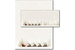 Santa & Reindeer Holiday Letterhead & Envelopes: The Perfect Stationery for Festive Letters