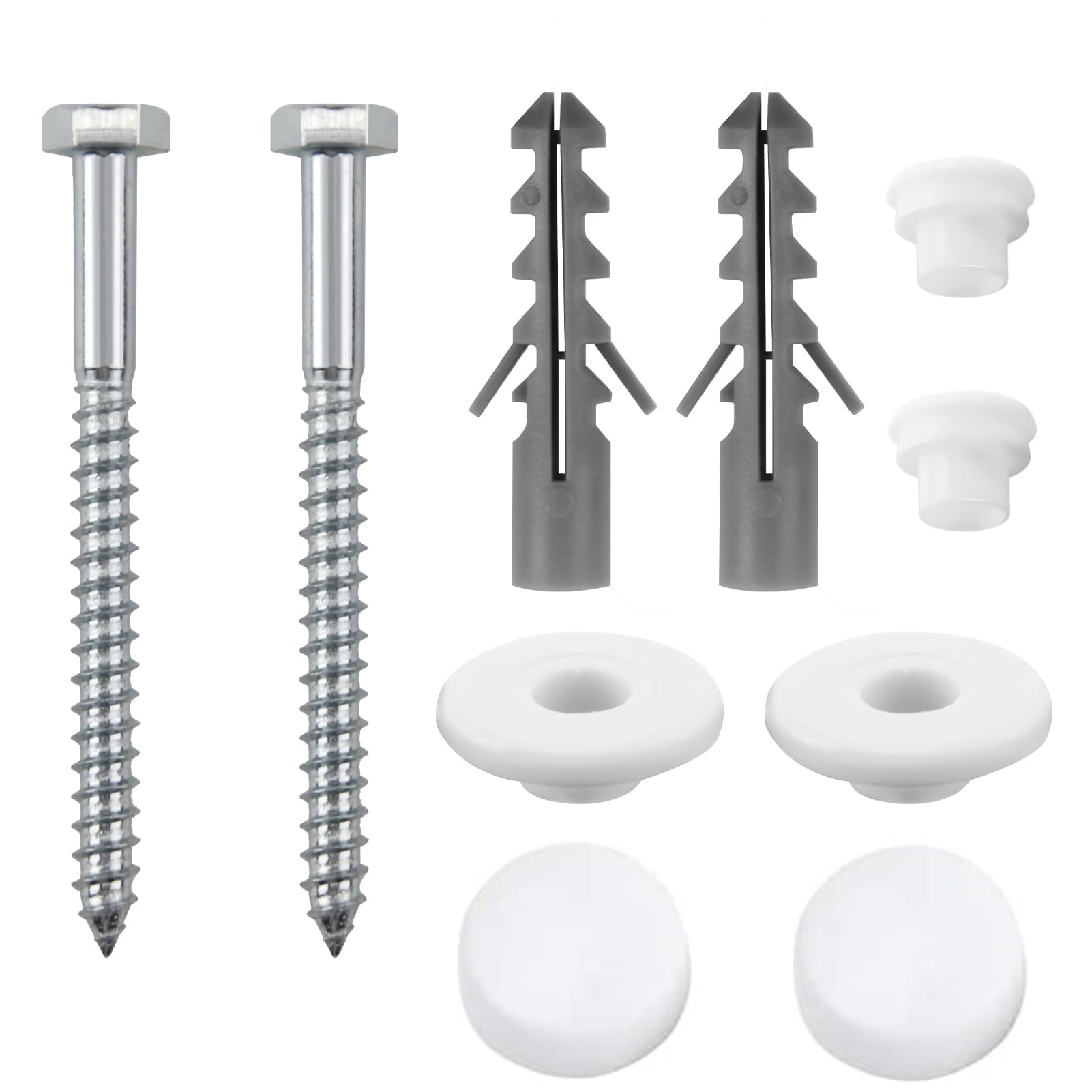 Set Copri Bulloni Per WC - 2 Paia (4 Pezzi) - Ricambio Universale Per Ancoraggio Water