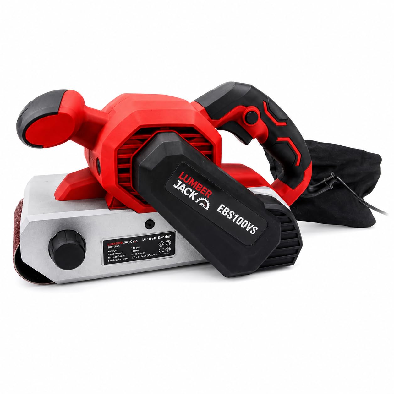 Lumberjack 1200W Electric Belt Sander Handheld Sanding Tool with Dust Bag