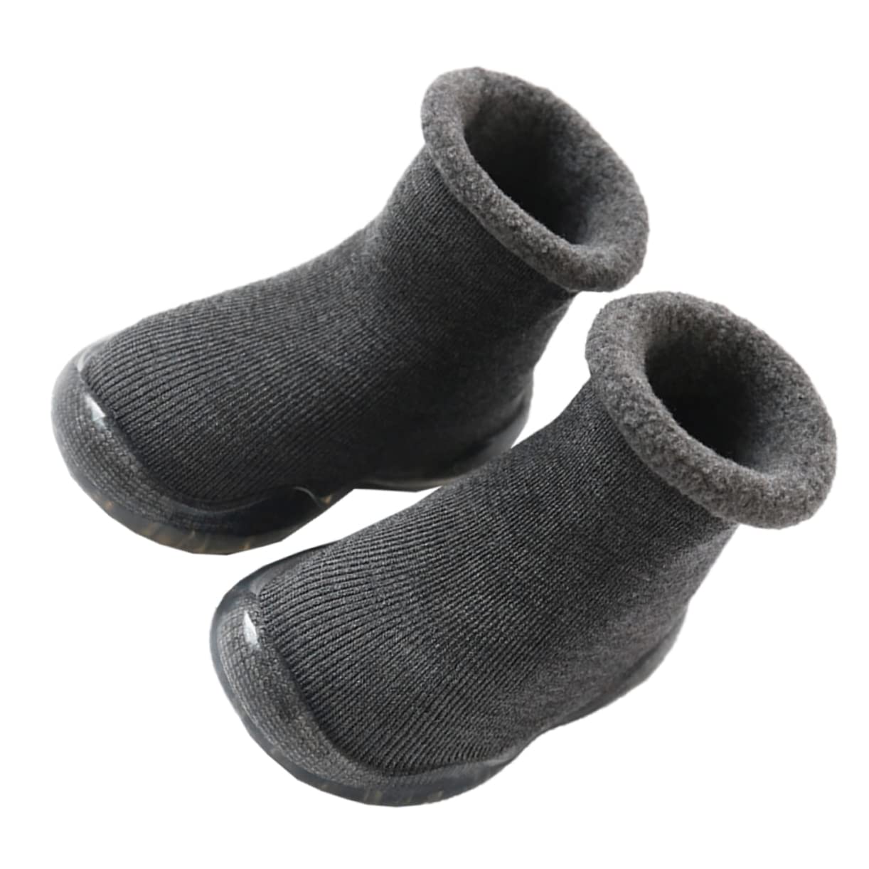 Levemolo Cotton Baby Socks Anti-Slip Long Toddler Socks Warm Footwear for Winter (Grey Size 22/23)