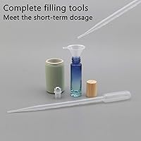 Vista 4 de Kesell Paquete de 10 botellas enrollables de aceite esencial con tapa de plástico de 0.3 fl oz (0.3 fl oz), botellas de rodillo de gradiente azul