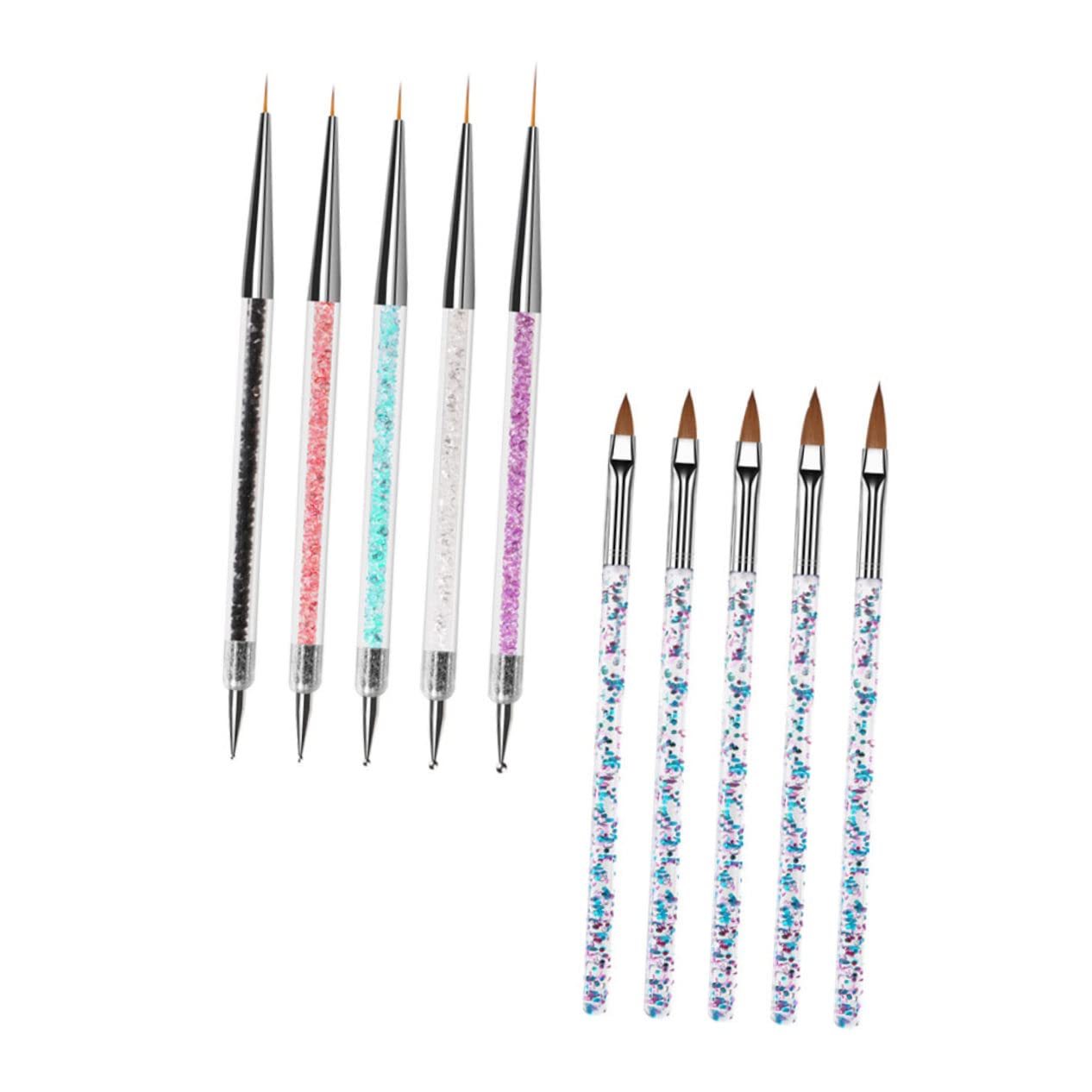 VICASKY Nail Art Tools 10pcs Crystal Pen Point Drill Thread Pen Salon Nail Brush Manicure Brush Gel Dotting