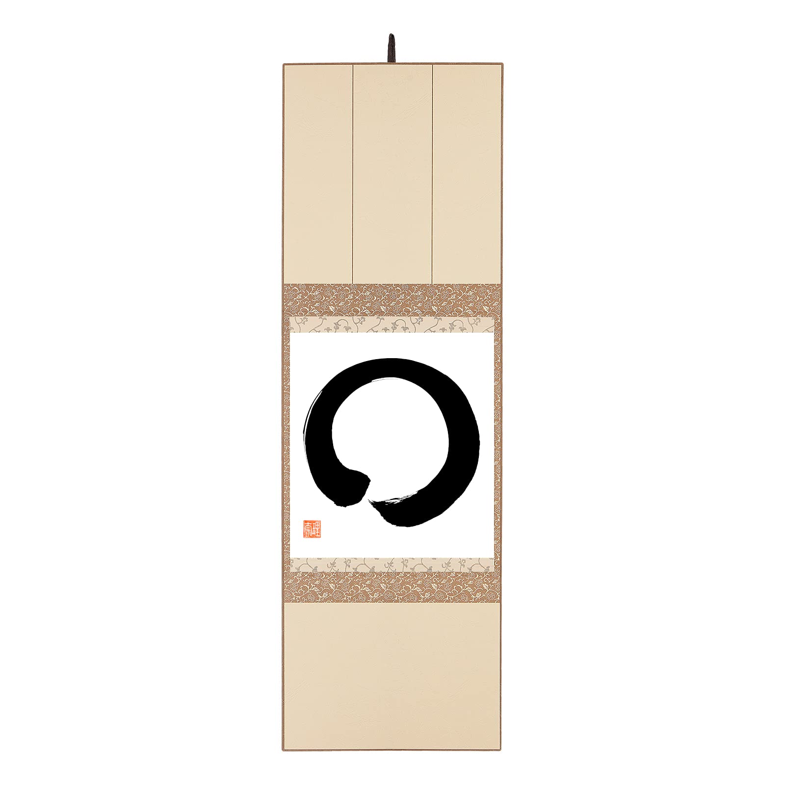 Yumeya Original japanische Kalligraphie ENSO handgeschrieben Japan Kalligrafie in Faltrahmen H. 83, B. 26,5 cm