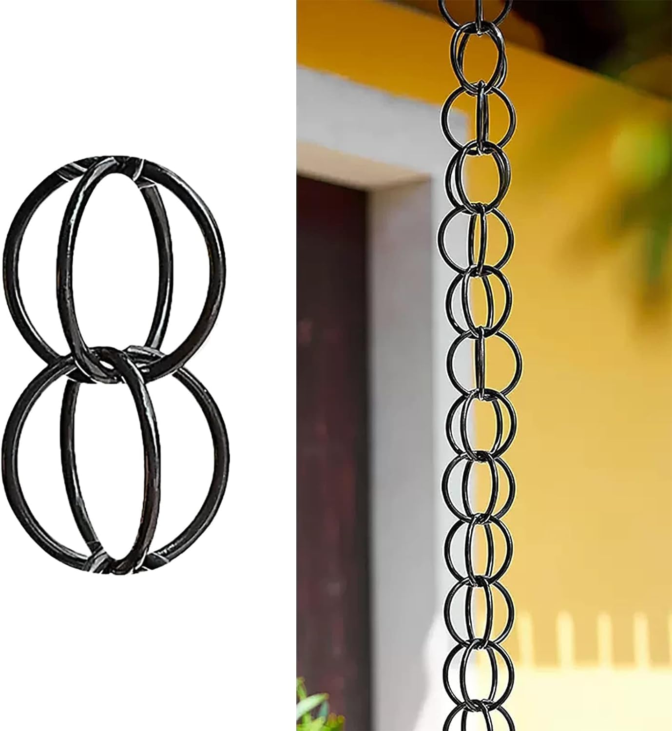 SBCGFY Rain Chain Ring Rain Chain Replacement Downspout For Gutters, Rain Chain Gutter Circle Rain Catcher Wind Chime